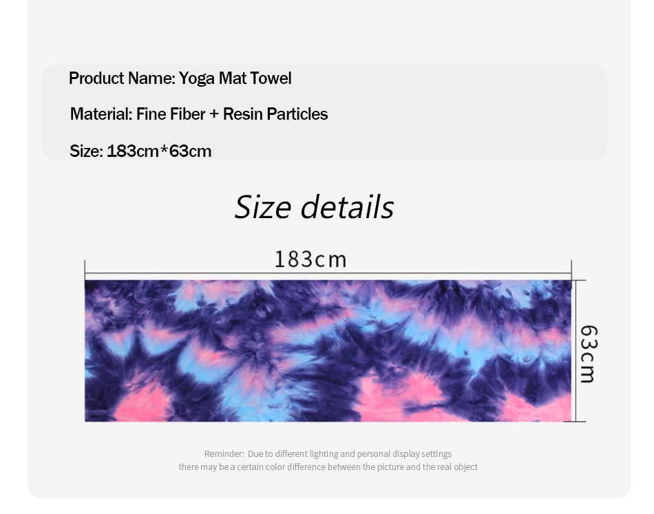 Printed Yoga Mat Non-slip Fitness Blanket Sweat Absorbent Foldable Portable Pilates Exercise Sports Travel Towel 183*63 CM