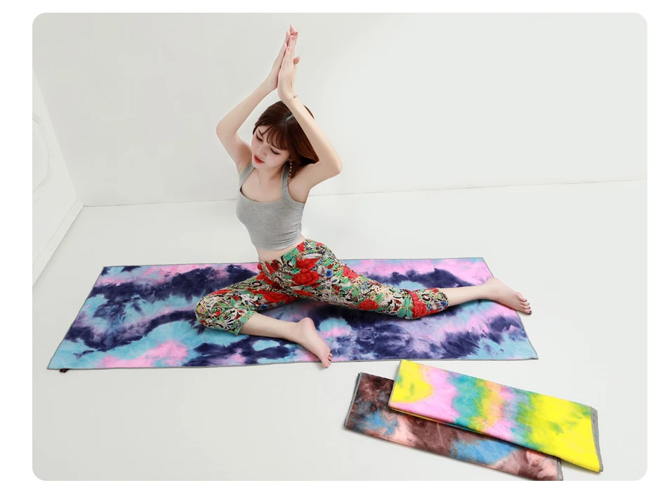 Printed Yoga Mat Non-slip Fitness Blanket Sweat Absorbent Foldable Portable Pilates Exercise Sports Travel Towel 183*63 CM