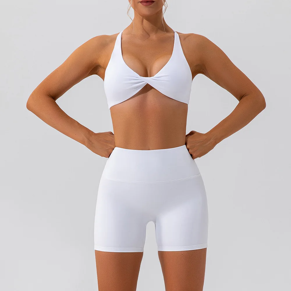 Summer Sexy Gym Top Women Crease Sports Bra Running Back Cross Yoga Bra Breathable Sports Underwear Women Fitness Workout Top