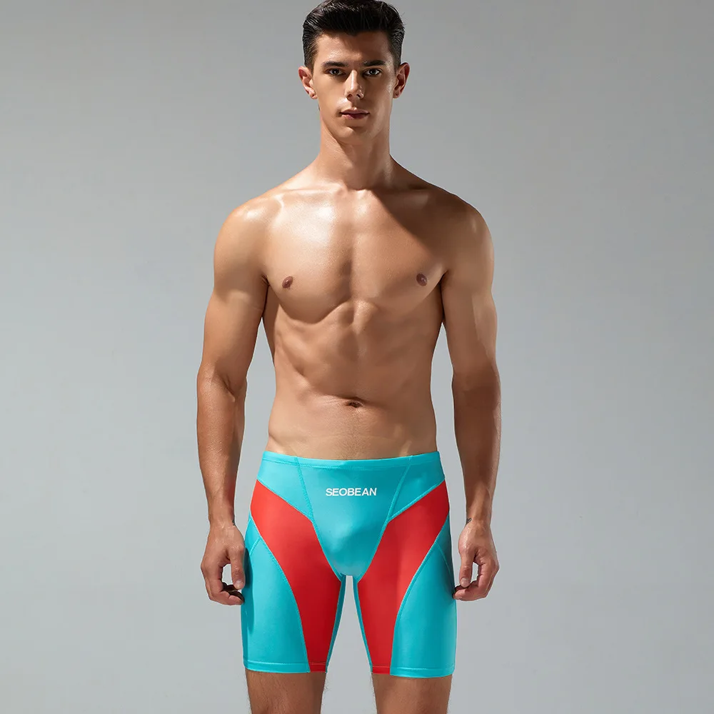 2023 New Summer Seobean Men's Multi Color Swimming Pants Beach Hot Spring Three Way Swimming Pants