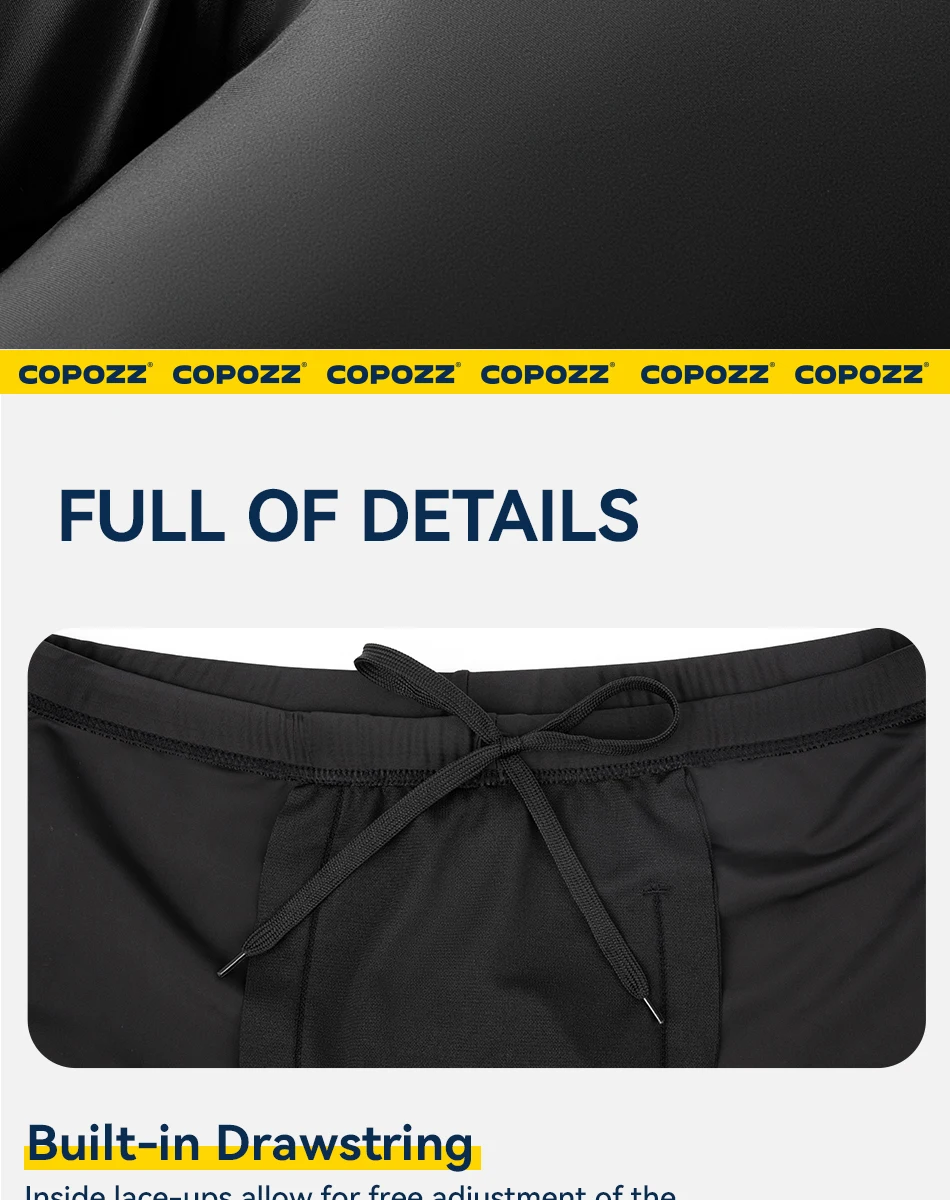 COPOZZ Plus Size Men's Swimming Trunks Shorts Long to Knee Competitive Surf Training Swimsuit Male Quick Dry Anti-embarrassment