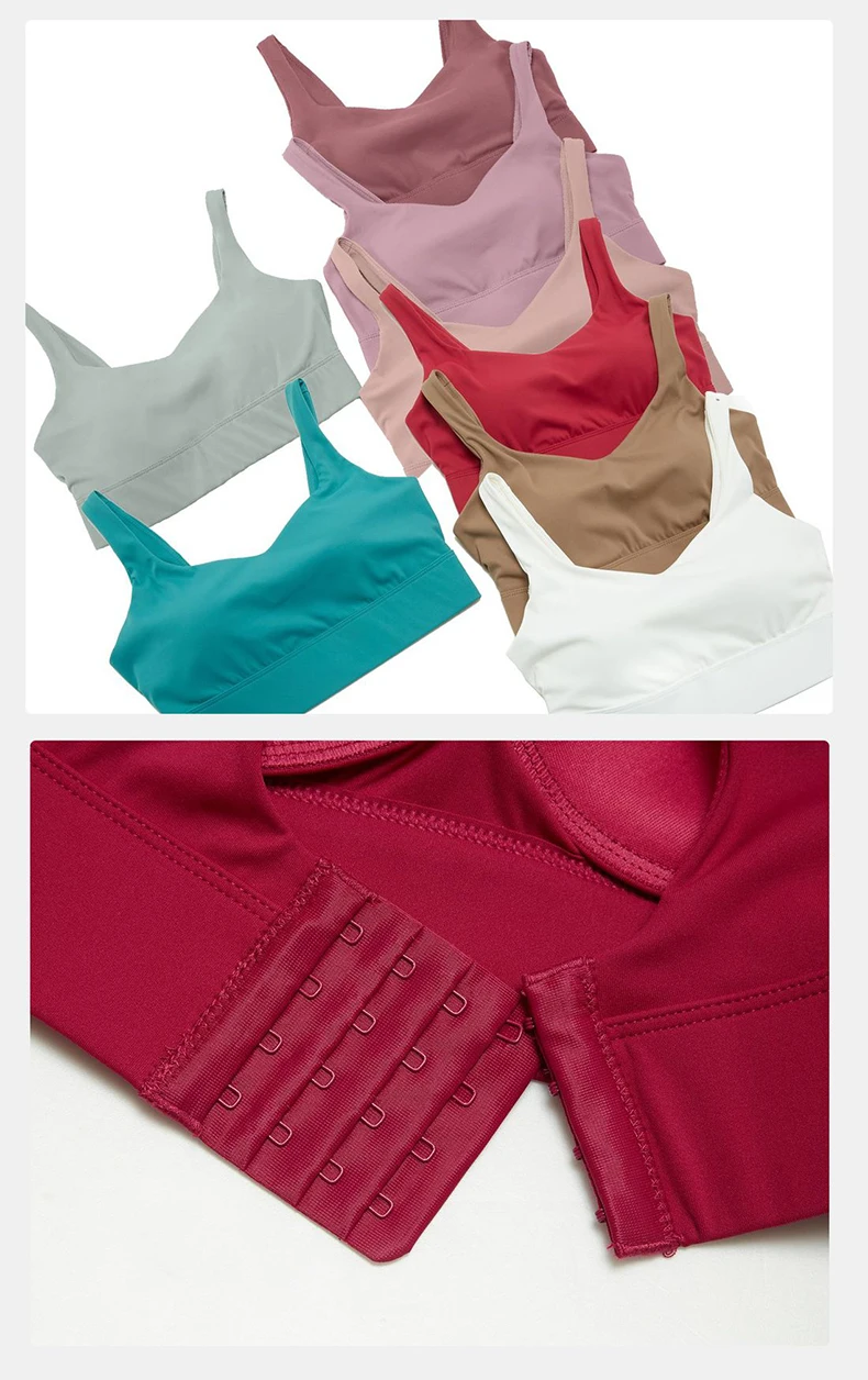 Women High Impact Fitness Yoga Bra Solid Color Sexy Back Ajustable Sports Underwear Breathable Gym Running Top With Cesht Pads