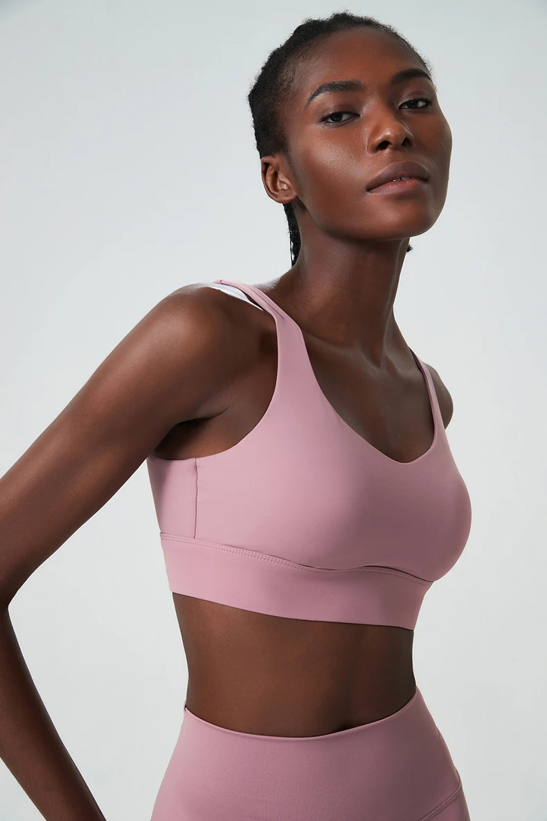 Women High Impact Fitness Yoga Bra Solid Color Sexy Back Ajustable Sports Underwear Breathable Gym Running Top With Cesht Pads