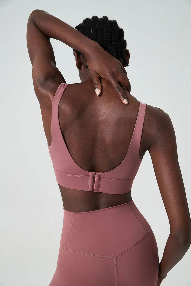 Women High Impact Fitness Yoga Bra Solid Color Sexy Back Ajustable Sports Underwear Breathable Gym Running Top With Cesht Pads