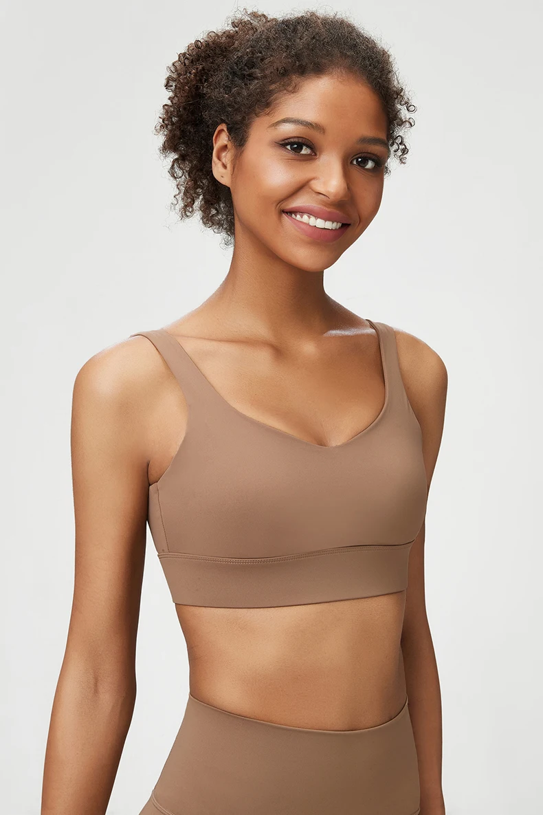 Women High Impact Fitness Yoga Bra Solid Color Sexy Back Ajustable Sports Underwear Breathable Gym Running Top With Cesht Pads