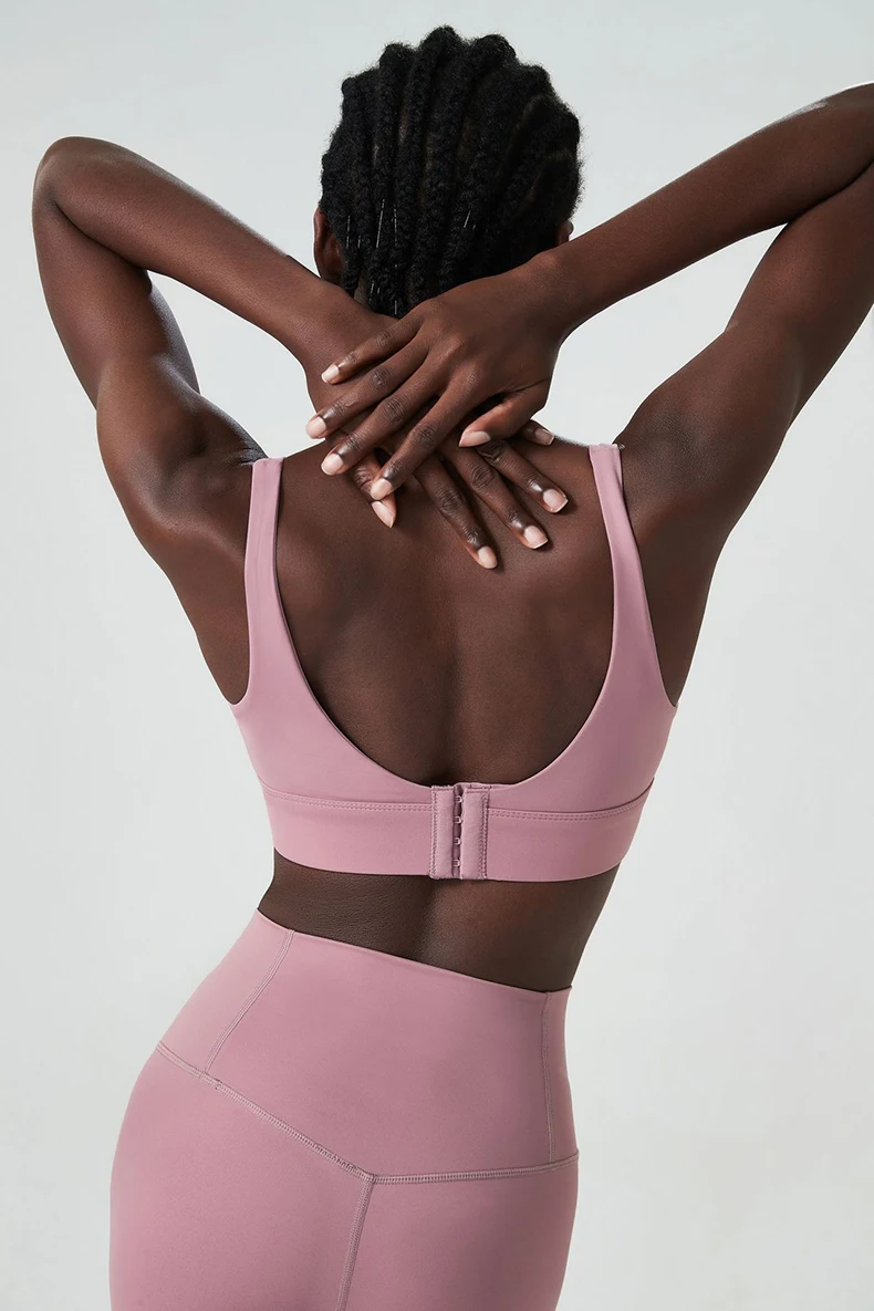 Women High Impact Fitness Yoga Bra Solid Color Sexy Back Ajustable Sports Underwear Breathable Gym Running Top With Cesht Pads