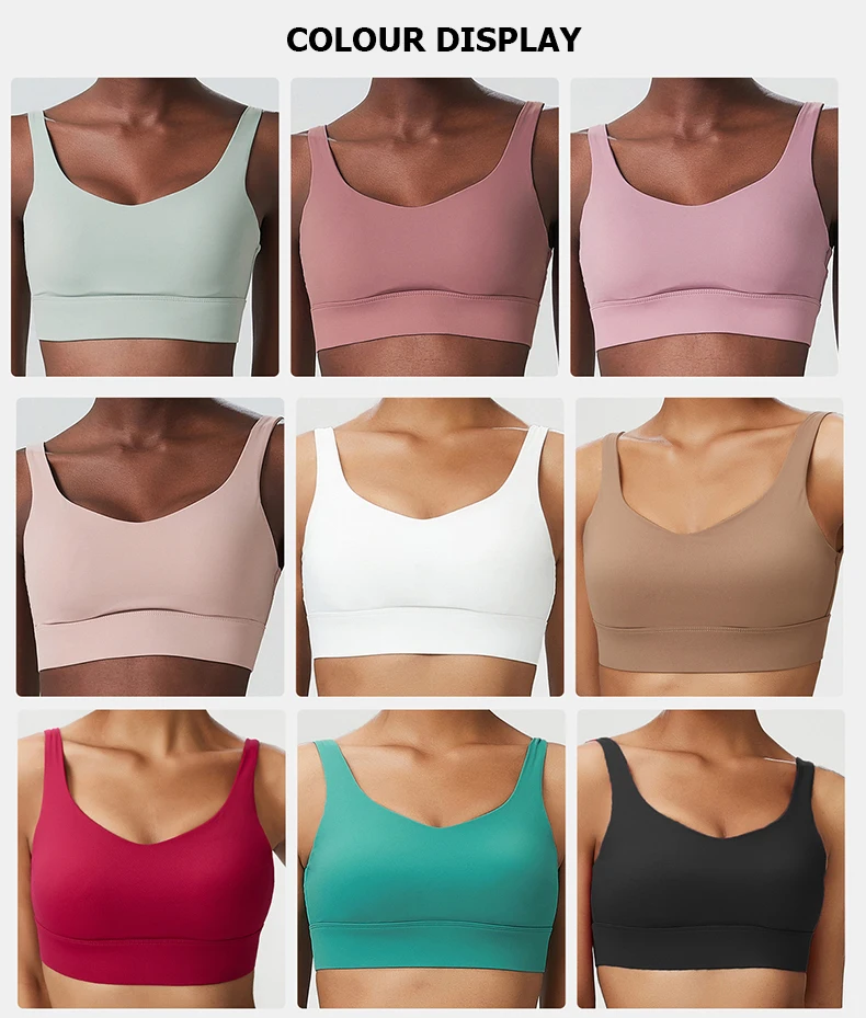 Women High Impact Fitness Yoga Bra Solid Color Sexy Back Ajustable Sports Underwear Breathable Gym Running Top With Cesht Pads