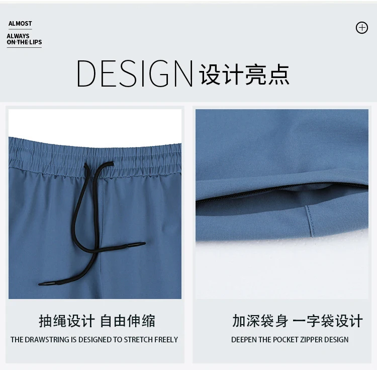 2023 Summer Men Running Shorts With Zipper Pocket  Comfort Quick Dry Fitness Bodybuilding Gym Sport Training Short Half Pants