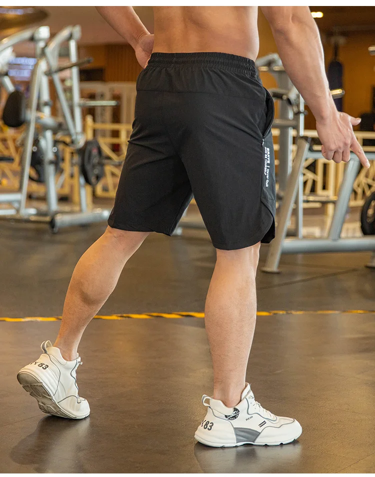 2023 Summer Men Running Shorts With Zipper Pocket  Comfort Quick Dry Fitness Bodybuilding Gym Sport Training Short Half Pants