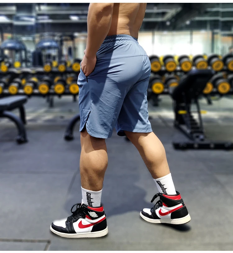 2023 Summer Men Running Shorts With Zipper Pocket  Comfort Quick Dry Fitness Bodybuilding Gym Sport Training Short Half Pants