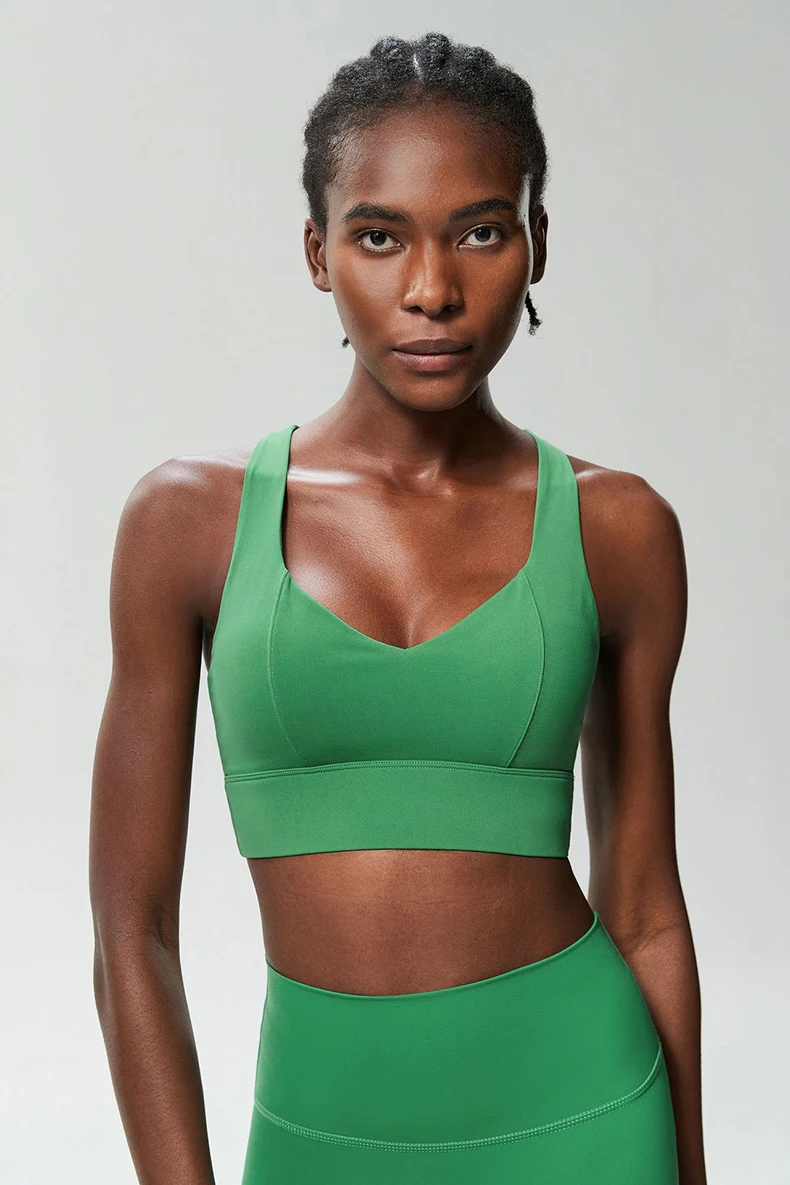 Women Fitness Yoga Bra Stretchy Soft Gathered Push Up Sports Underwear High Imapact Gym Crop Top Breathable Workout Clothes