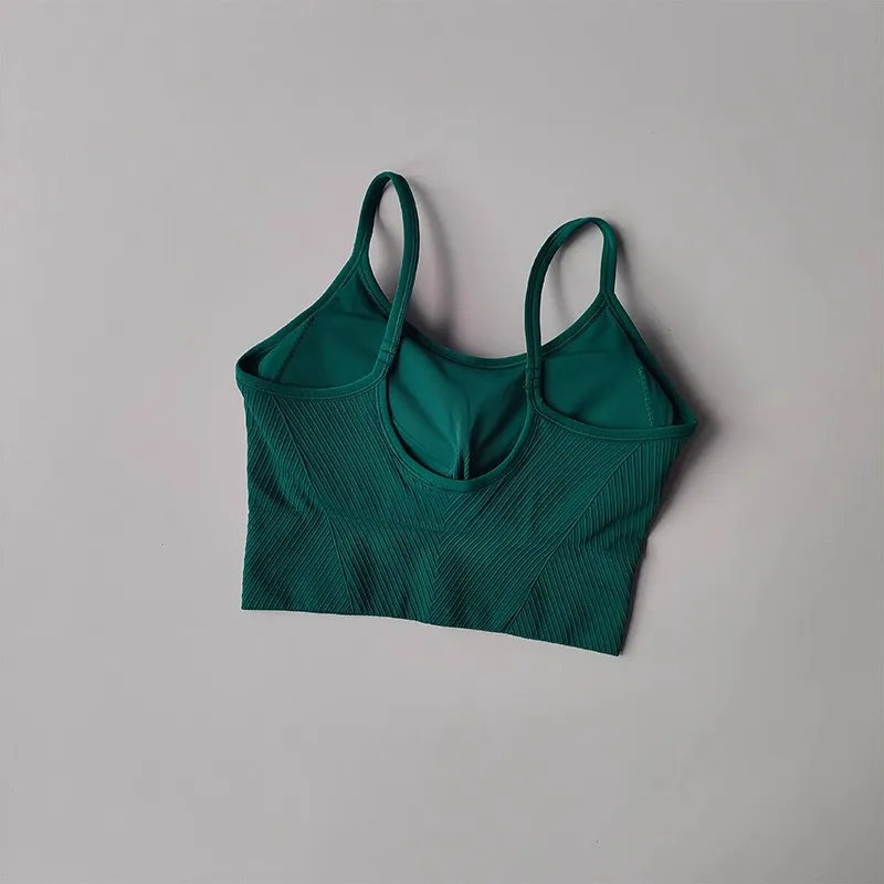 Women's Breathable Sports Bra Fitness Gym Workout Push-Up Camisole Yoga Top Letter Print Pilates Clothing Crop Top Yoga Bra