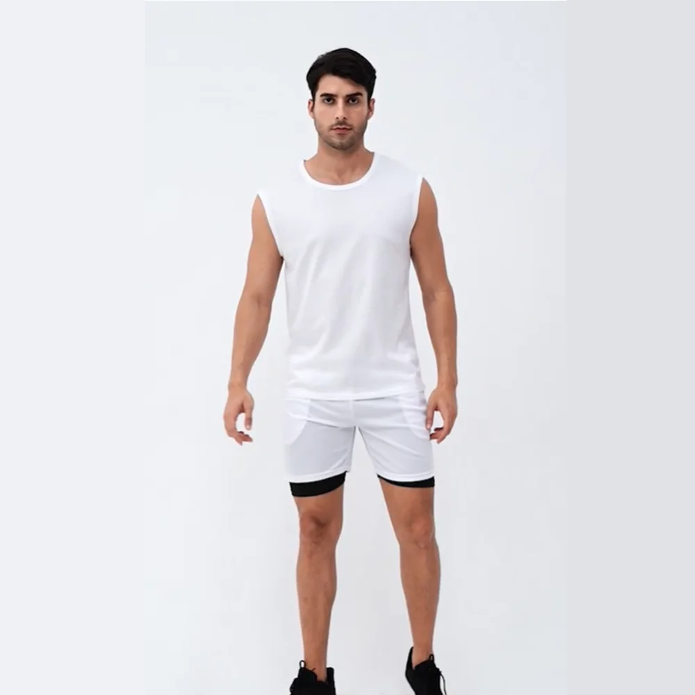 Tank For Men Summer Cool Men Vest Sleeveless Tight Psalm+23 Compression Shapewear Shirts Tank Tops Body Breathable Lce Silk Vest