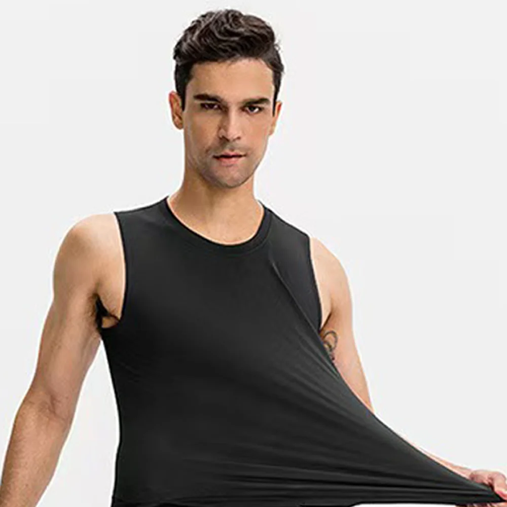 Tank For Men Summer Cool Men Vest Sleeveless Tight Psalm+23 Compression Shapewear Shirts Tank Tops Body Breathable Lce Silk Vest