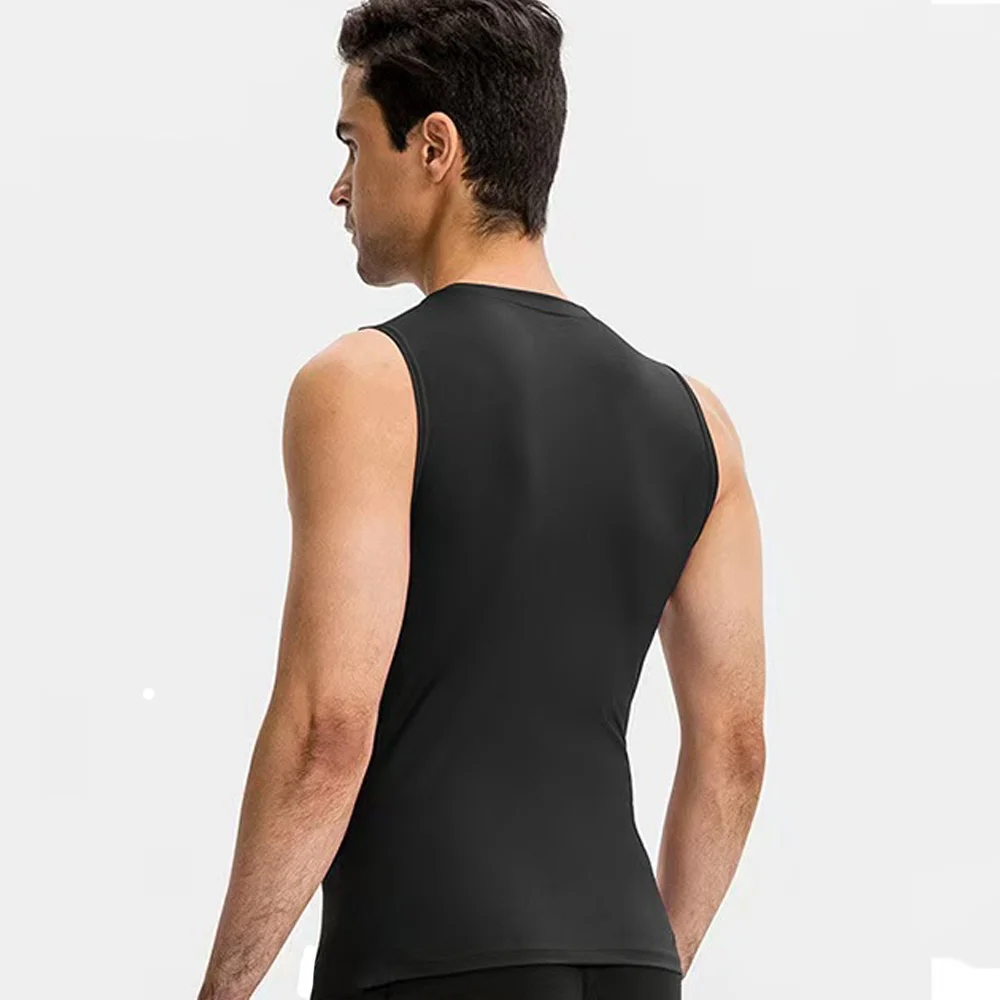 Tank For Men Summer Cool Men Vest Sleeveless Tight Psalm+23 Compression Shapewear Shirts Tank Tops Body Breathable Lce Silk Vest