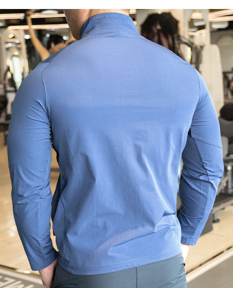 Men's Sports Fitness Jacket for Running Training Clothes Autumn and Winter Long-sleeved Quick-drying Outer Jacket
