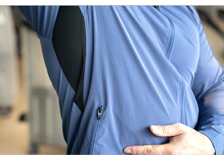 Men's Sports Fitness Jacket for Running Training Clothes Autumn and Winter Long-sleeved Quick-drying Outer Jacket