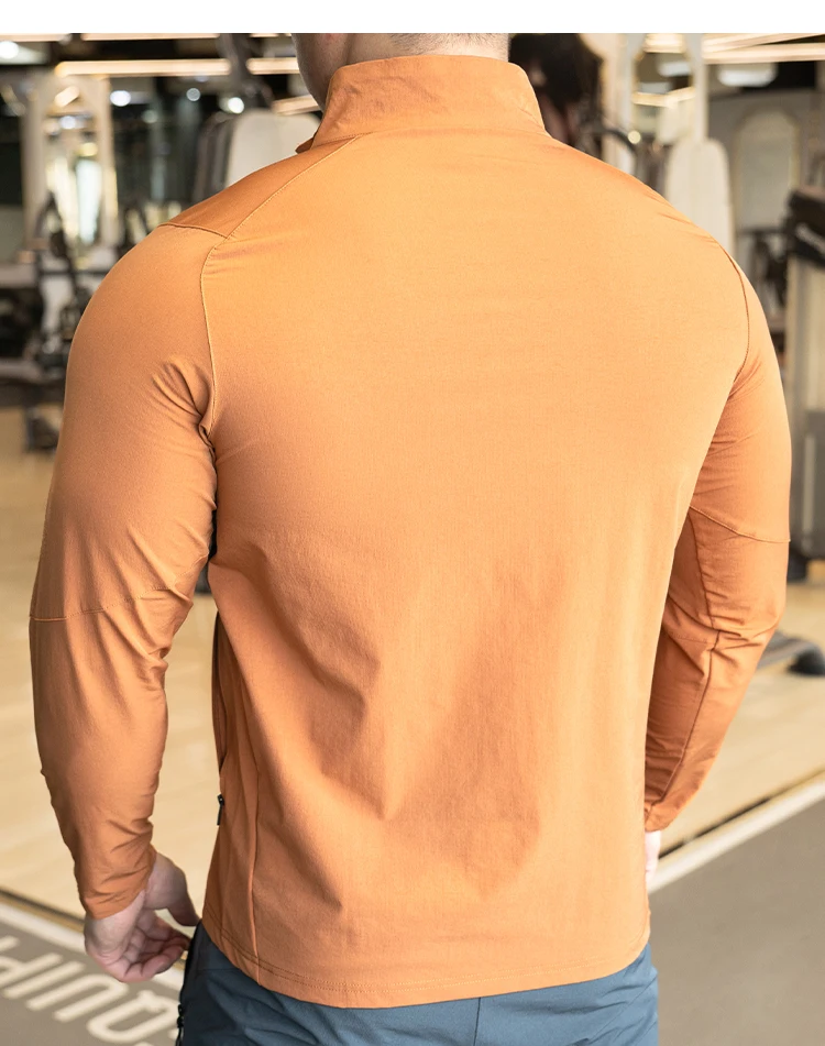 Men's Sports Fitness Jacket for Running Training Clothes Autumn and Winter Long-sleeved Quick-drying Outer Jacket