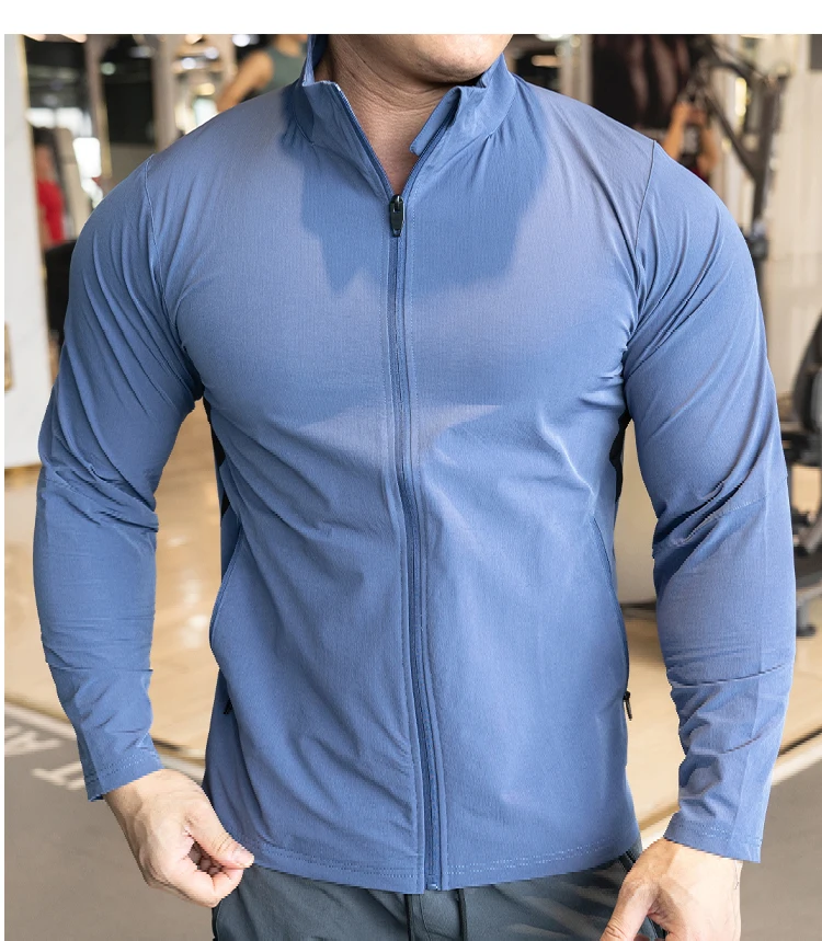 Men's Sports Fitness Jacket for Running Training Clothes Autumn and Winter Long-sleeved Quick-drying Outer Jacket