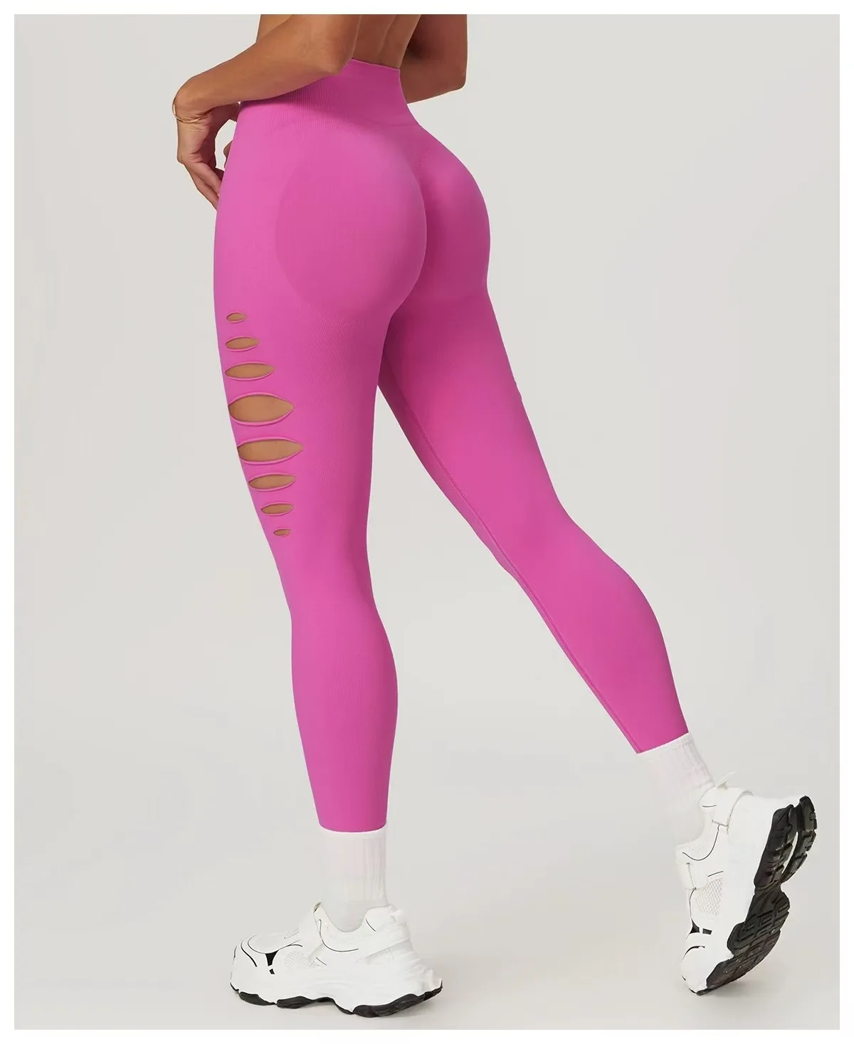 Hollowed Out Seamless Tight Yoga Pants High Waist Yoga Leggings Push Up Workout Tights Running Fitness Sports Pants For Women