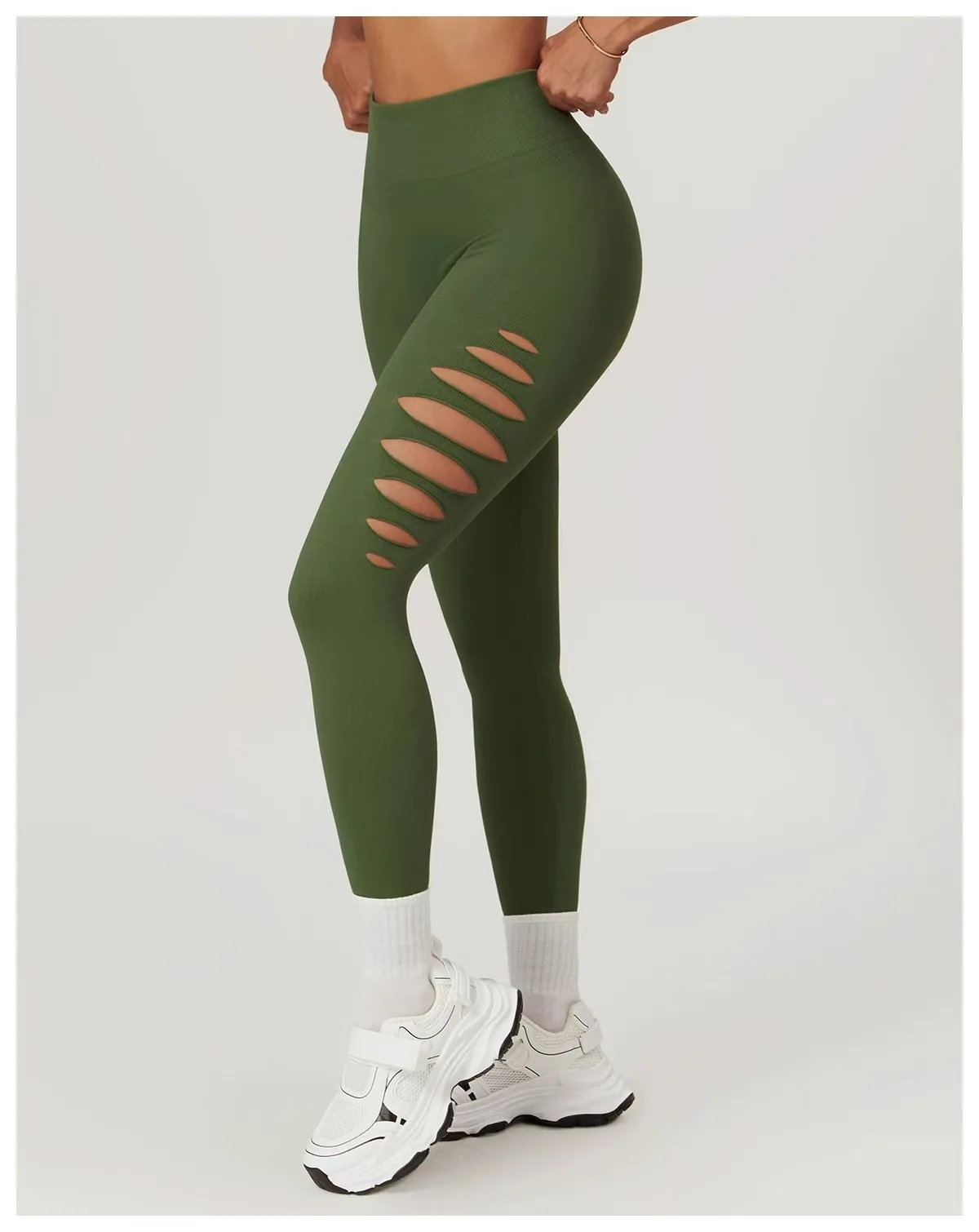 Hollowed Out Seamless Tight Yoga Pants High Waist Yoga Leggings Push Up Workout Tights Running Fitness Sports Pants For Women