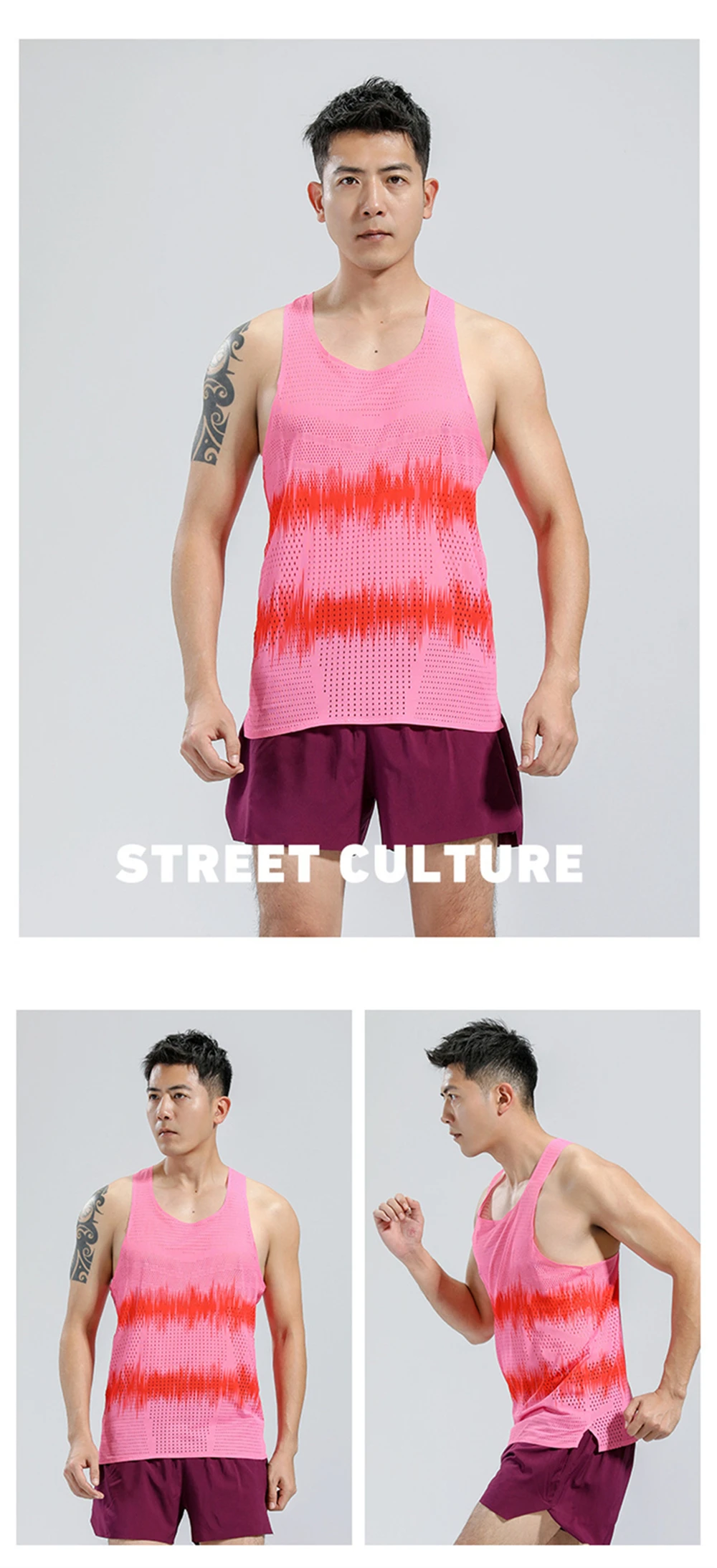 Mens Hole Running Vest Urltra-Light Marathon Undershirt Speed Tops Tank Men Sport Fitness Sleeveless Shirt Clothing Quick Drying