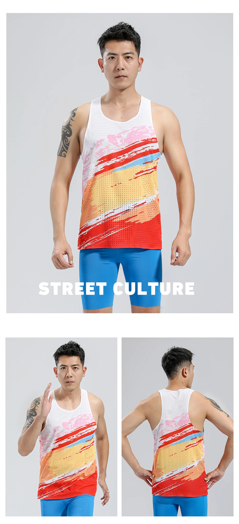 Mens Hole Running Vest Urltra-Light Marathon Undershirt Speed Tops Tank Men Sport Fitness Sleeveless Shirt Clothing Quick Drying