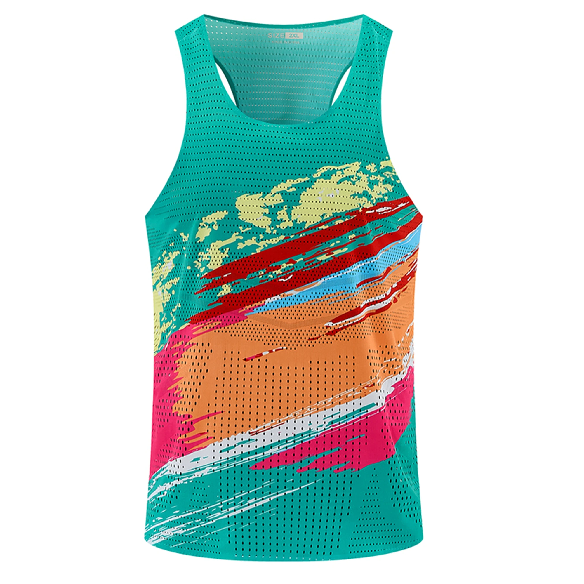 Mens Hole Running Vest Urltra-Light Marathon Undershirt Speed Tops Tank Men Sport Fitness Sleeveless Shirt Clothing Quick Drying