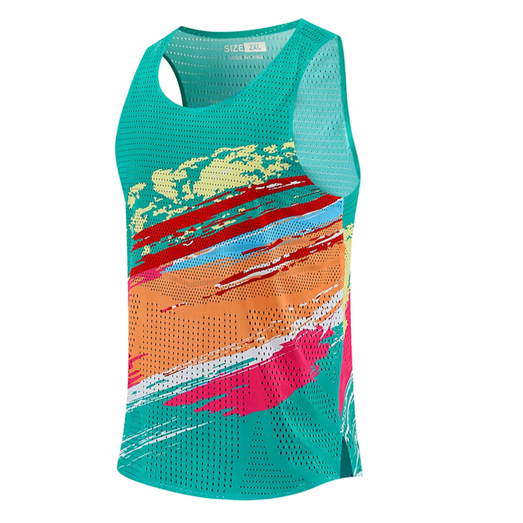 Mens Hole Running Vest Urltra-Light Marathon Undershirt Speed Tops Tank Men Sport Fitness Sleeveless Shirt Clothing Quick Drying