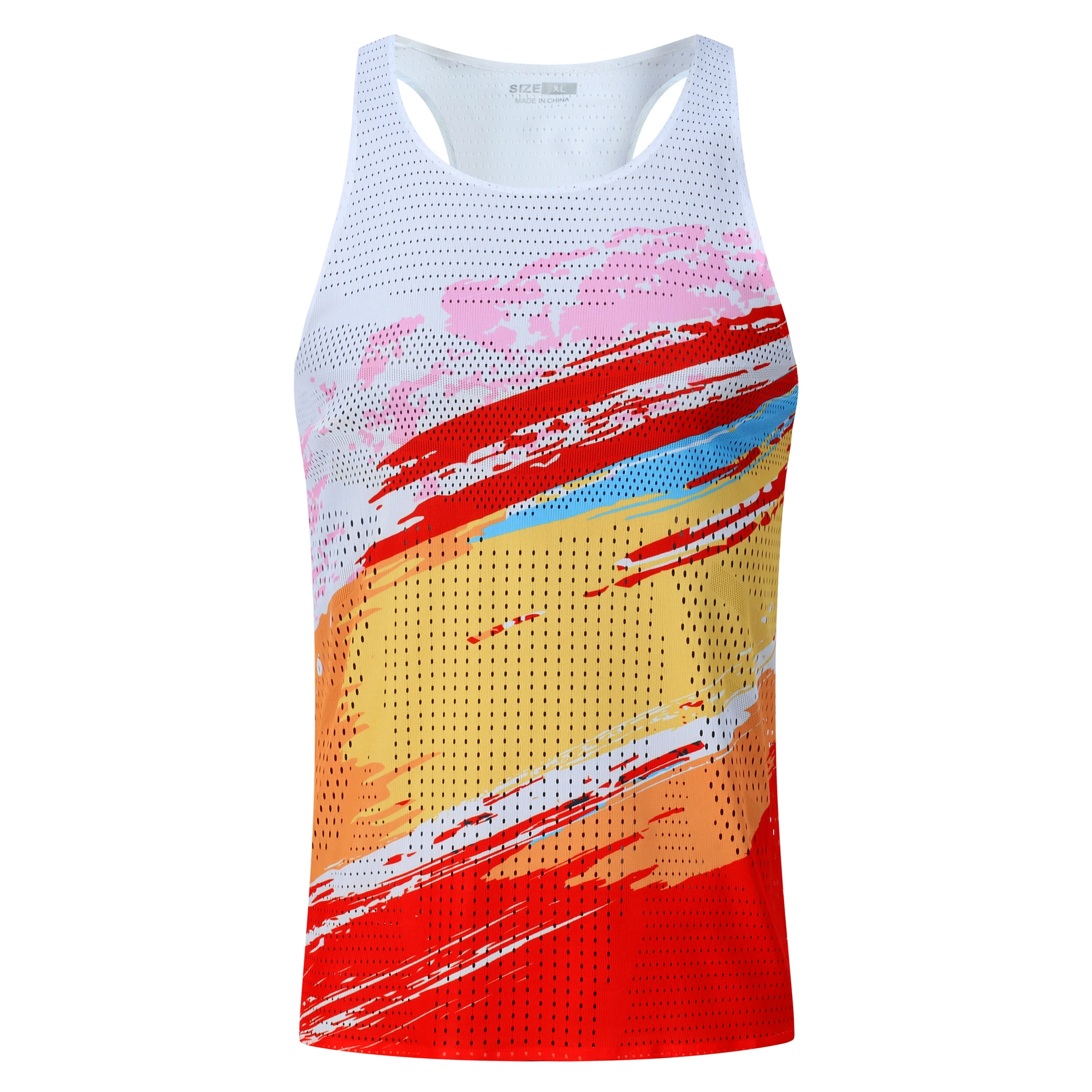 Mens Hole Running Vest Urltra-Light Marathon Undershirt Speed Tops Tank Men Sport Fitness Sleeveless Shirt Clothing Quick Drying