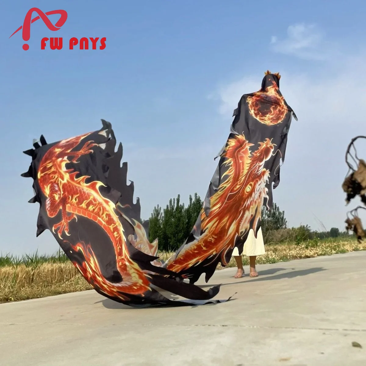 7m Pink Fitness Dragon Dance Ribbon Accessories For Adults Festival Prop Outdoor Sports Only Tail (Not Include Head )