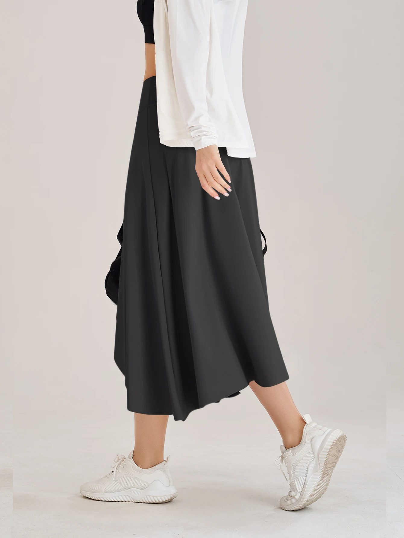 Lady Yoga Tennis Skorts Shorts with Side Pockets and an Opening at the Waist Long dress Fitness Sportswear Workout For Women