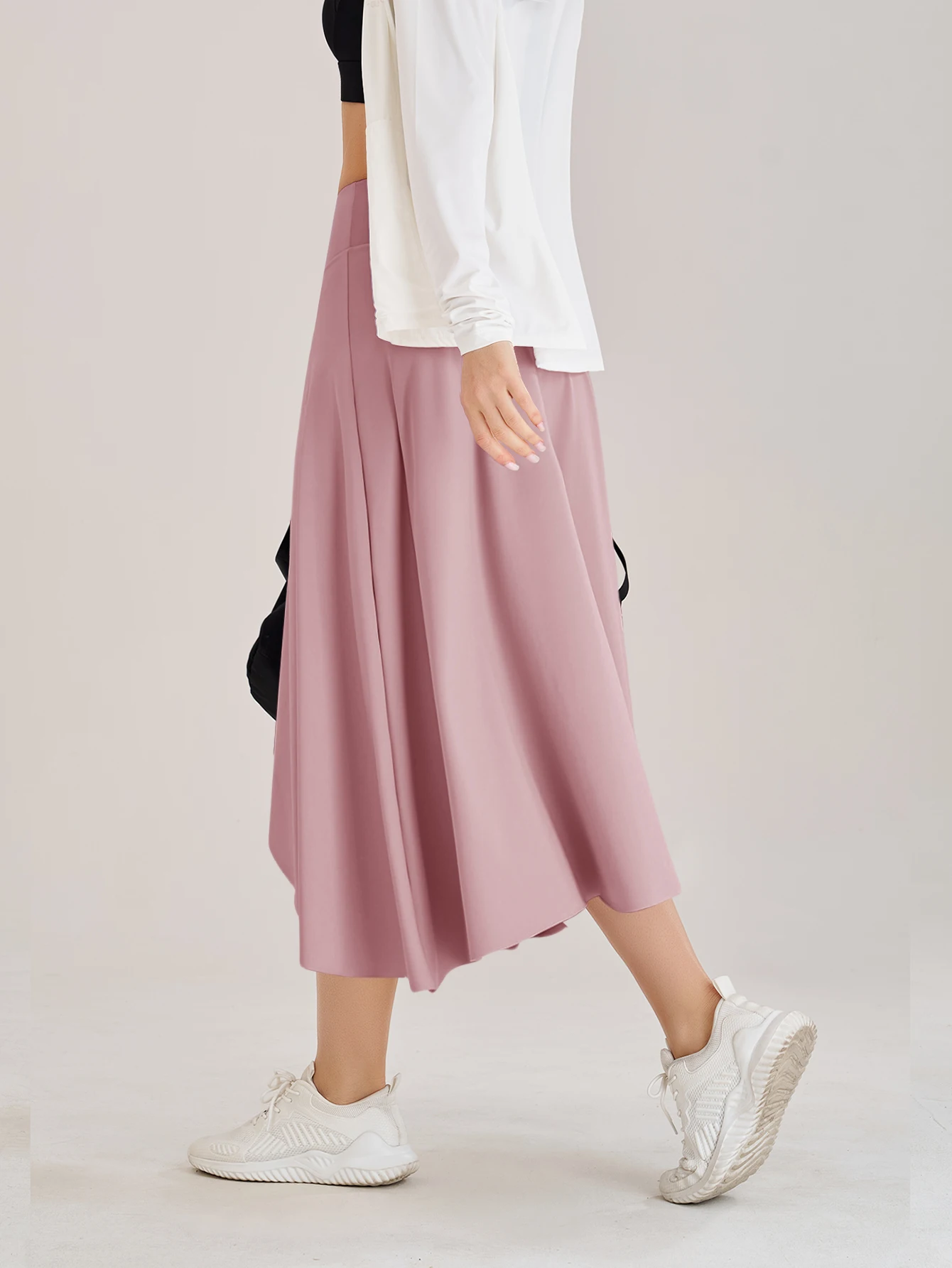 Lady Yoga Tennis Skorts Shorts with Side Pockets and an Opening at the Waist Long dress Fitness Sportswear Workout For Women