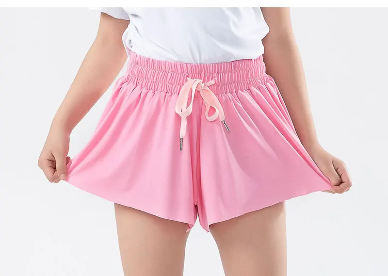 Girls Flowy Shorts Butterfly Shorts With Pocket 2-in-1 Athletic Biker Running 5-12 Years For Kids Active Workout Sports Tennis