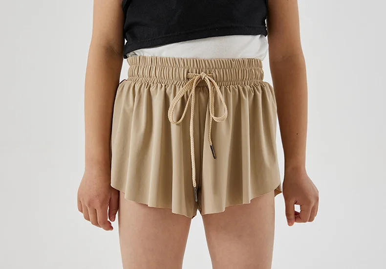 Girls Flowy Shorts Butterfly Shorts With Pocket 2-in-1 Athletic Biker Running 5-12 Years For Kids Active Workout Sports Tennis