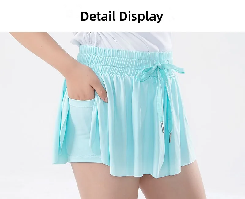 Girls Flowy Shorts Butterfly Shorts With Pocket 2-in-1 Athletic Biker Running 5-12 Years For Kids Active Workout Sports Tennis