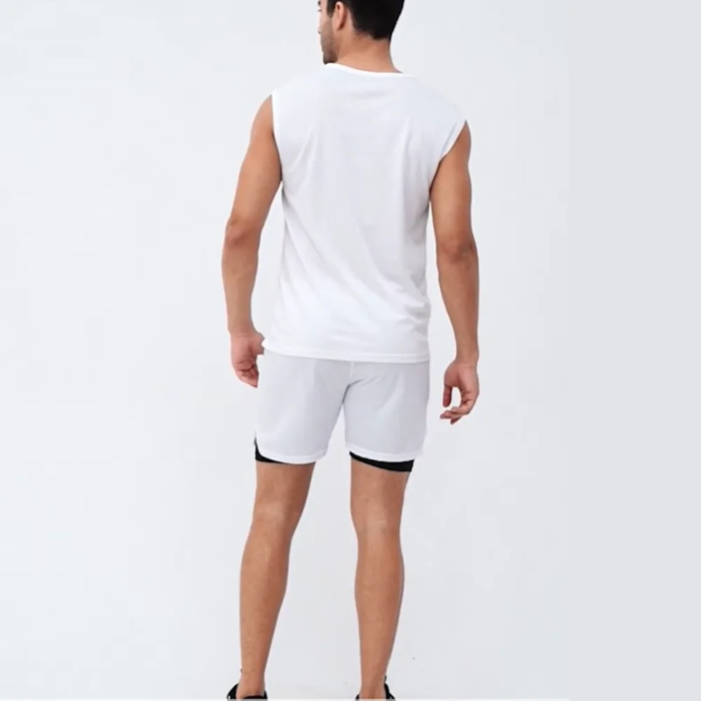 Y2K Running Vest Mens Compression Tank Tops Muscle Fitness Clothes Sports Sleeveless Shirt Elastic Gym Bodybuilding Singlets