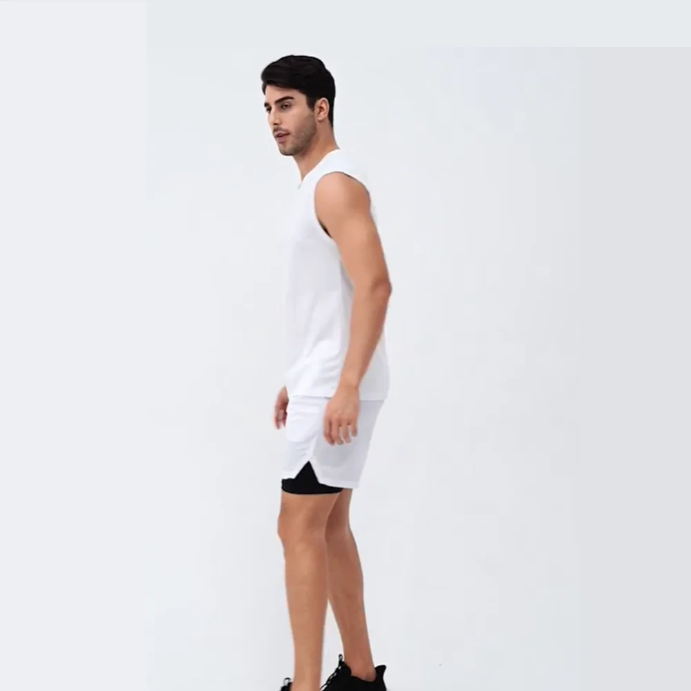 Y2K Running Vest Mens Compression Tank Tops Muscle Fitness Clothes Sports Sleeveless Shirt Elastic Gym Bodybuilding Singlets