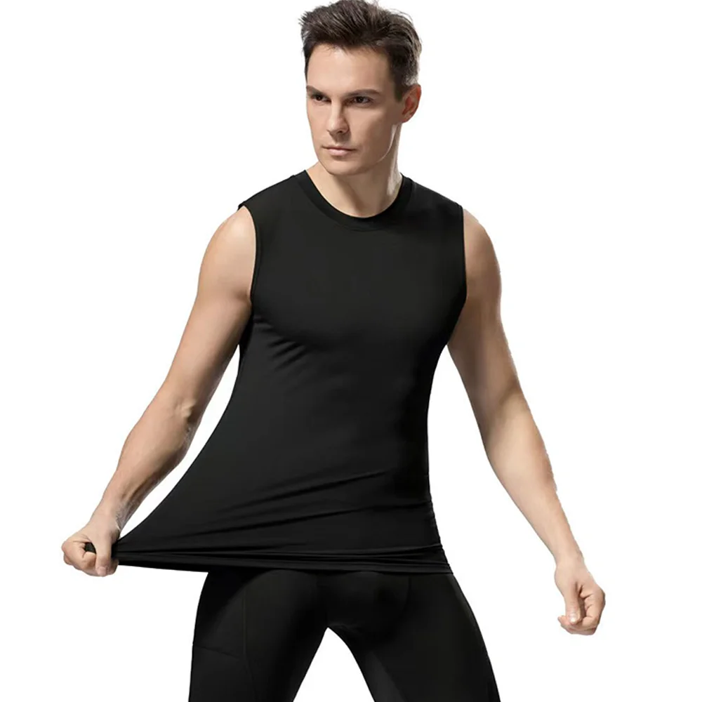 Y2K Running Vest Mens Compression Tank Tops Muscle Fitness Clothes Sports Sleeveless Shirt Elastic Gym Bodybuilding Singlets