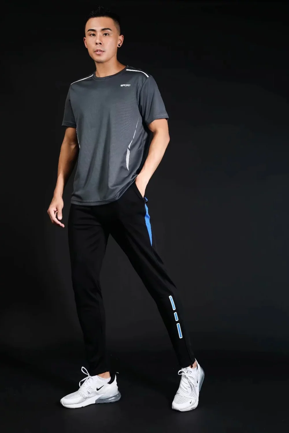 Men's Running Pants Sportswear Jogging Sweatpants Quick Dry Soccer Tracksuit Elastic Gym Fitness Trousers Training Sport Pants