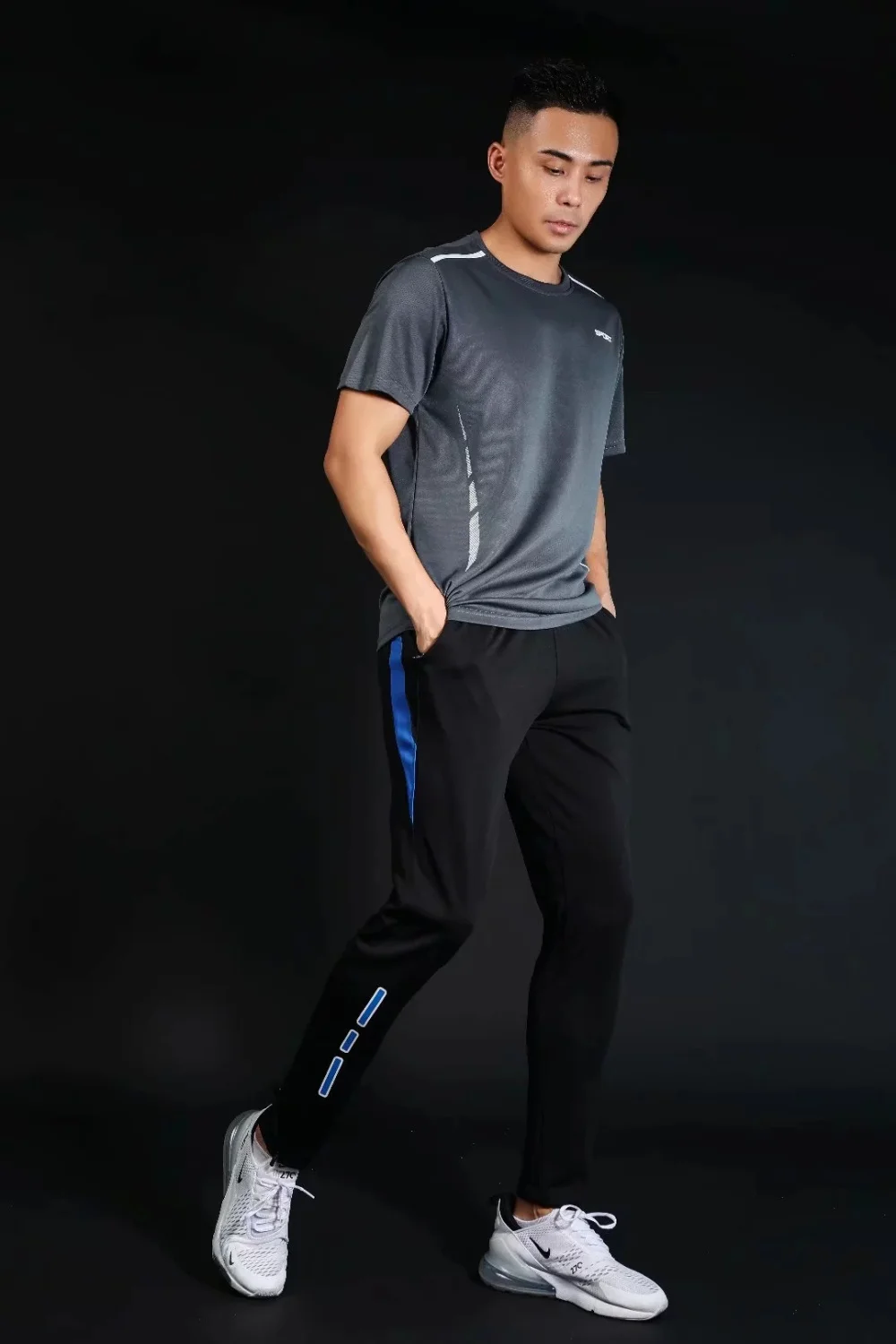 Men's Running Pants Sportswear Jogging Sweatpants Quick Dry Soccer Tracksuit Elastic Gym Fitness Trousers Training Sport Pants