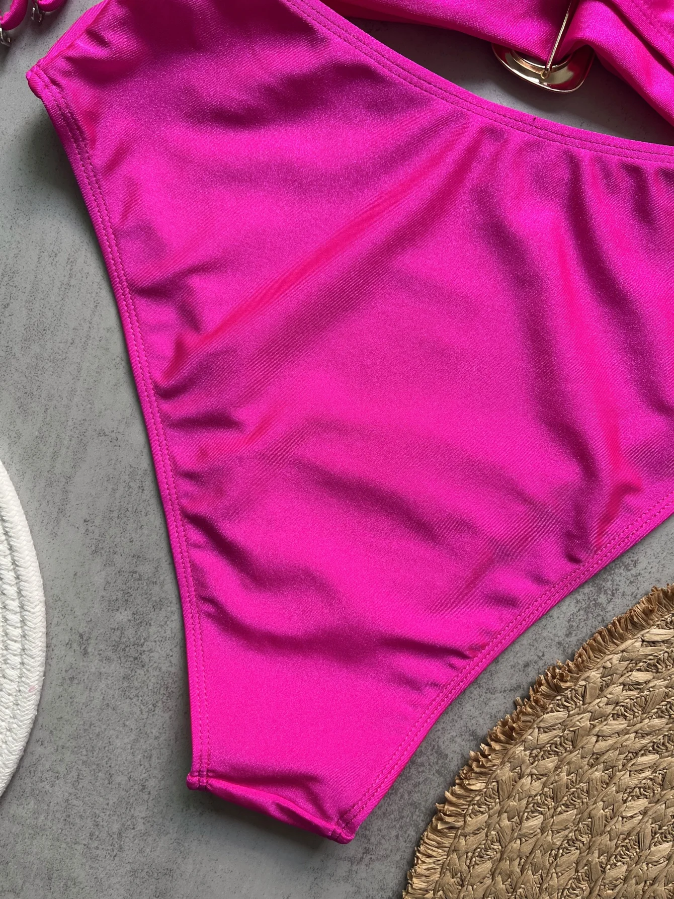 3 Colors Sexy Metal Rings Cut Out Women Swimwear One Piece Swimsuit Female Bandeau High Leg Cut Bather Bathing Suit Swim B026D
