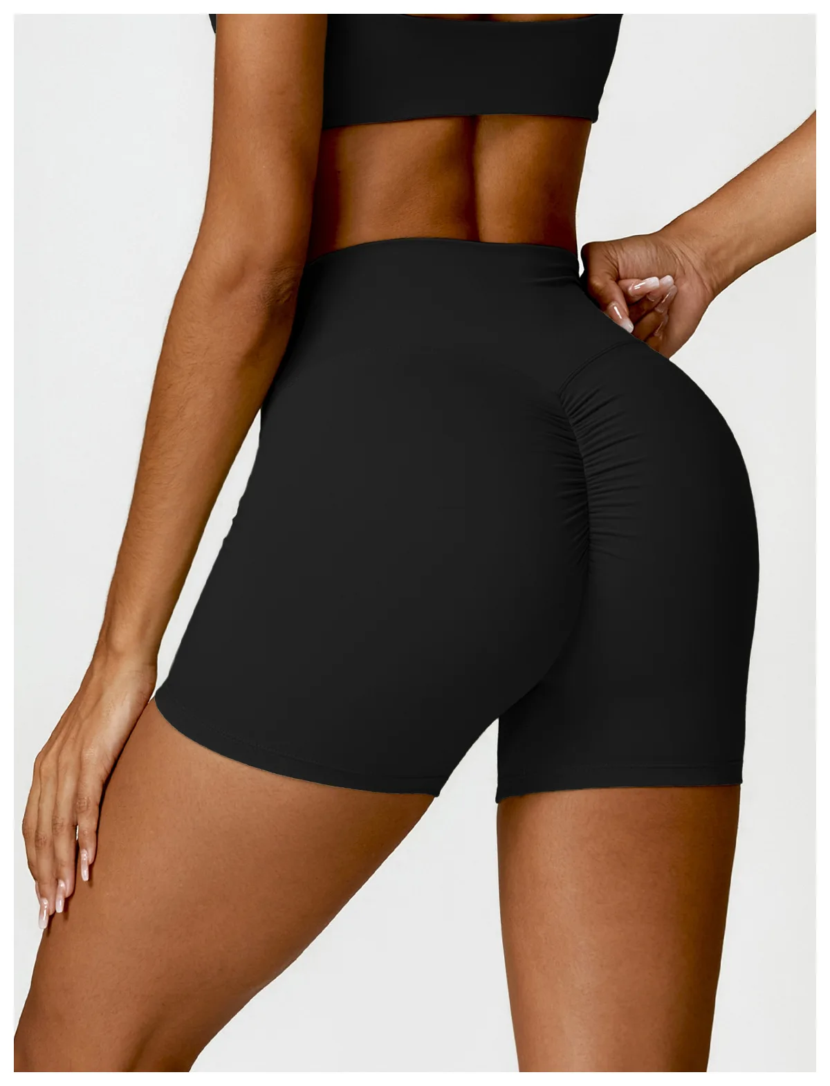 Hearuisavy Summer Buttock Lift Scrunch Yoga Shorts Gym Leggings Cycling Slim Fit Workout Shorts Women High Waist Sports Shorts
