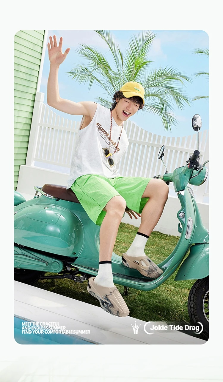 361 Degrees Joker Cyber Men Slippers Outdoors Breathable Soft Anti-slip Antiskid Beach Sandals Flexible Male Shoes 672521104