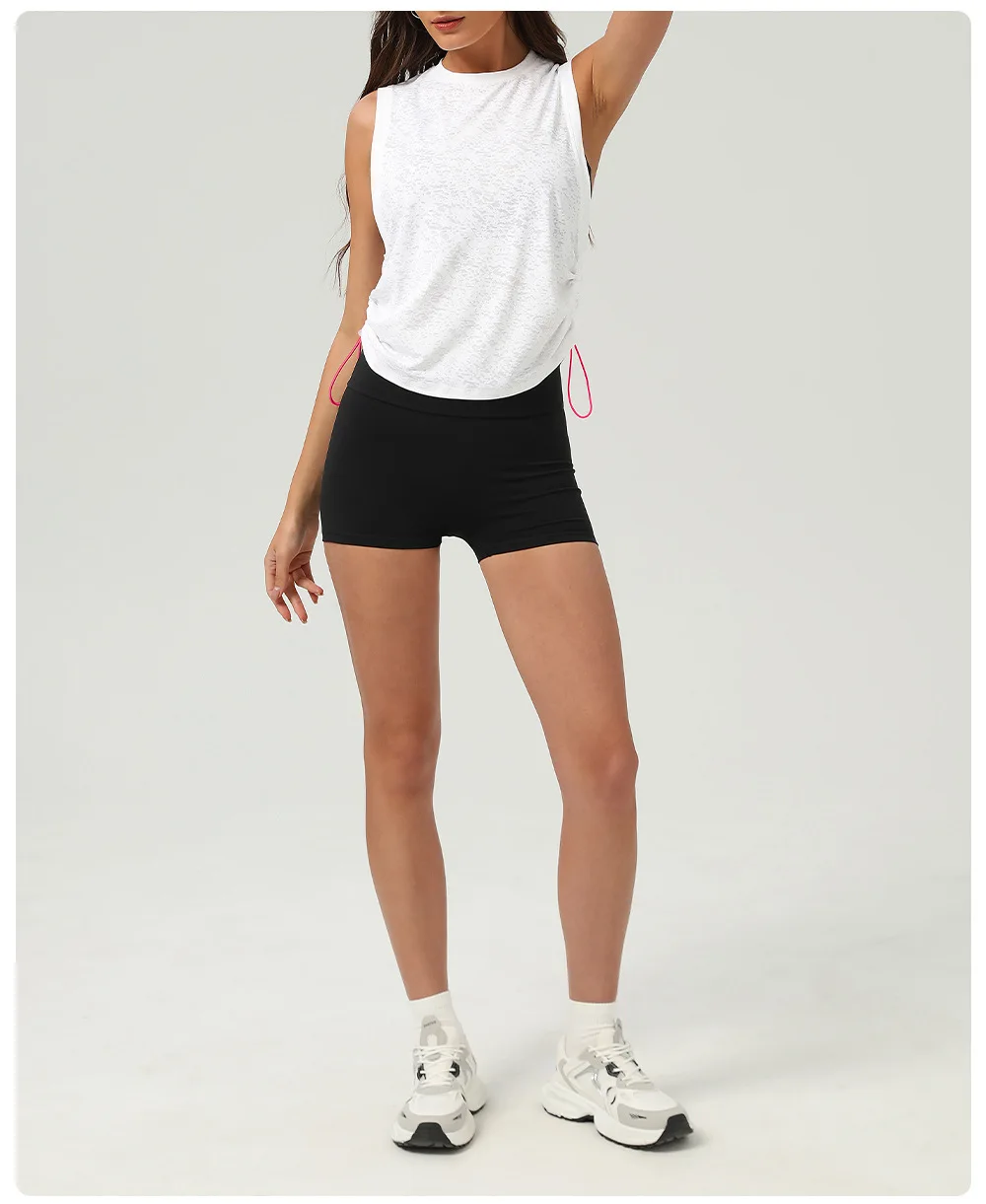 Women Sleeveless Yoga Shirt Summer Solid Color Loose Running Top Breathable Quick Dry Gym Vest Female Sportswear Workout Clothes