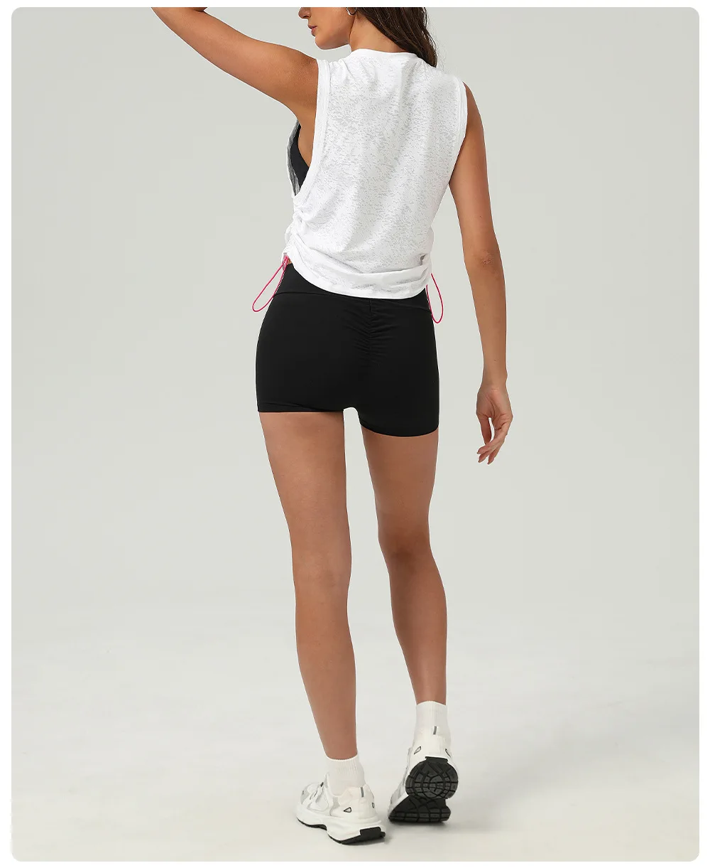 Women Sleeveless Yoga Shirt Summer Solid Color Loose Running Top Breathable Quick Dry Gym Vest Female Sportswear Workout Clothes