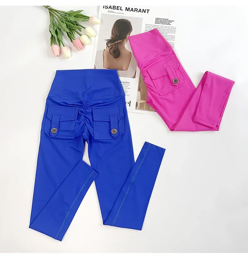 High Waist High Elastic Naked Feeling Yoga Pants Pocket Buttocks breathable Comfort Workout Running Pilates Outdoor Tight Pants