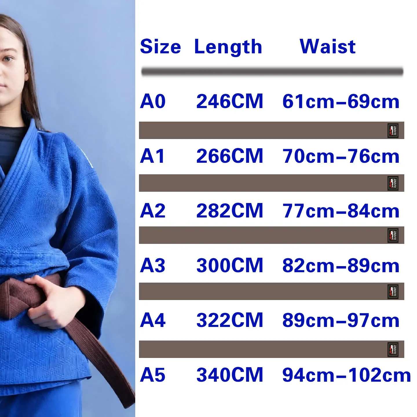 Judo Belts High-quality Pure Cotton, IJF Certified, Brown Color, Width 4.5cm, 220-360cm, Custom Embroidered Name