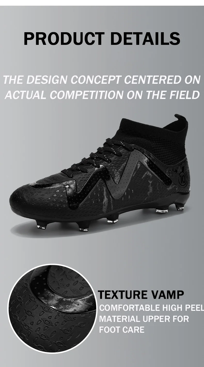 2025 Socks Style Kid Adult Sport Soccer Shoes Training Boys Football Boots Size 33-46 Sneakers AG Youth Soccer Shoes