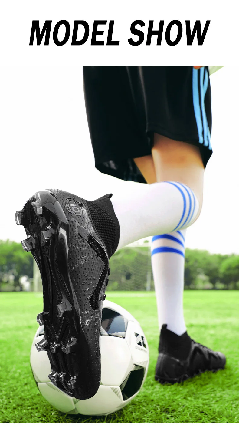 2025 Socks Style Kid Adult Sport Soccer Shoes Training Boys Football Boots Size 33-46 Sneakers AG Youth Soccer Shoes